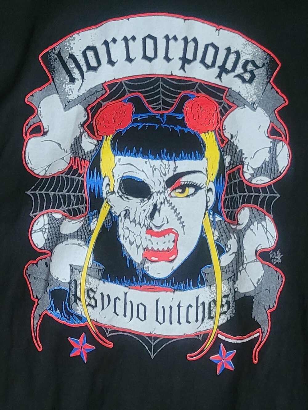 NOS vintage Horrorpops psycho b*tches psychobilly pinup M t shirt Rare - Picture 2 of 3